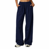 Noxwear Women Hight Waist Autumn Yoga Pant Casual Loose Sweatpants Straight Wide Leg Pants Feeling Slimming Legs