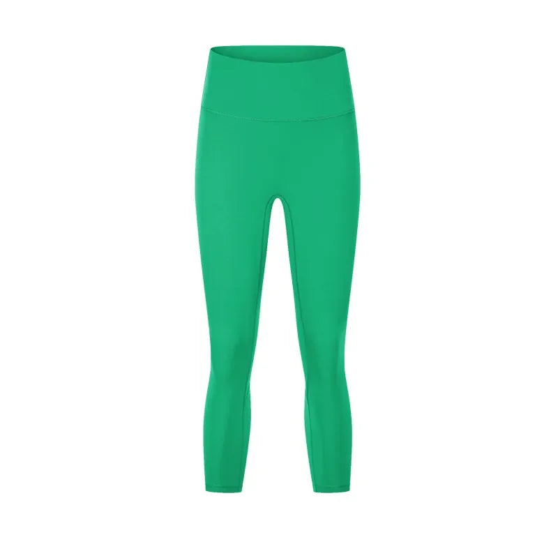 Noxwear Cropped Pants No Yoga Pants Slim Fit Leggings Solid Color Sweatpants Nake Feeling Capris Women Elastic Tight