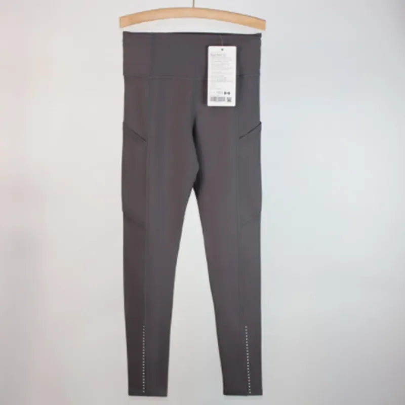 Noxwear leggings with pockets solid color women yoga pants high waist sports gym leggings elastic fitness lady Outdoor sports trousers