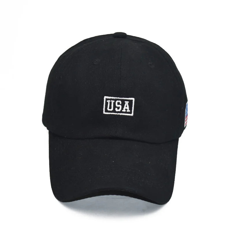 Noxwear-FS Summer Black White American Flag Baseball Caps For Men Brand Women Hat Cotton Trucker Hats Street Hip Hop Cap Bone Feminino