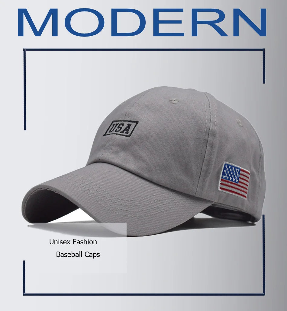 Noxwear-FS Summer Black White American Flag Baseball Caps For Men Brand Women Hat Cotton Trucker Hats Street Hip Hop Cap Bone Feminino