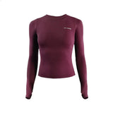 Noxwear Yoga Shirt Yoga Women Long Sleeves Solid Color Gym Tight Top Waist Fitness Outfit Shirts Sportswear for Lady