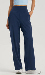 Noxwear women New Large Pocket Wide Leg Pants straight High-waisted Yoga Pants Women's Loose Sports Pants