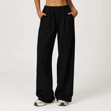 Noxwear Women Hight Waist Autumn Yoga Pant Casual Loose Sweatpants Straight Wide Leg Pants Feeling Slimming Legs