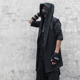 Noxwear - Black Hooded Wizard Vest Coat Men 2025 Autumn Summer Sleeveless Jacket Casual Men Coat Techwear WB184
