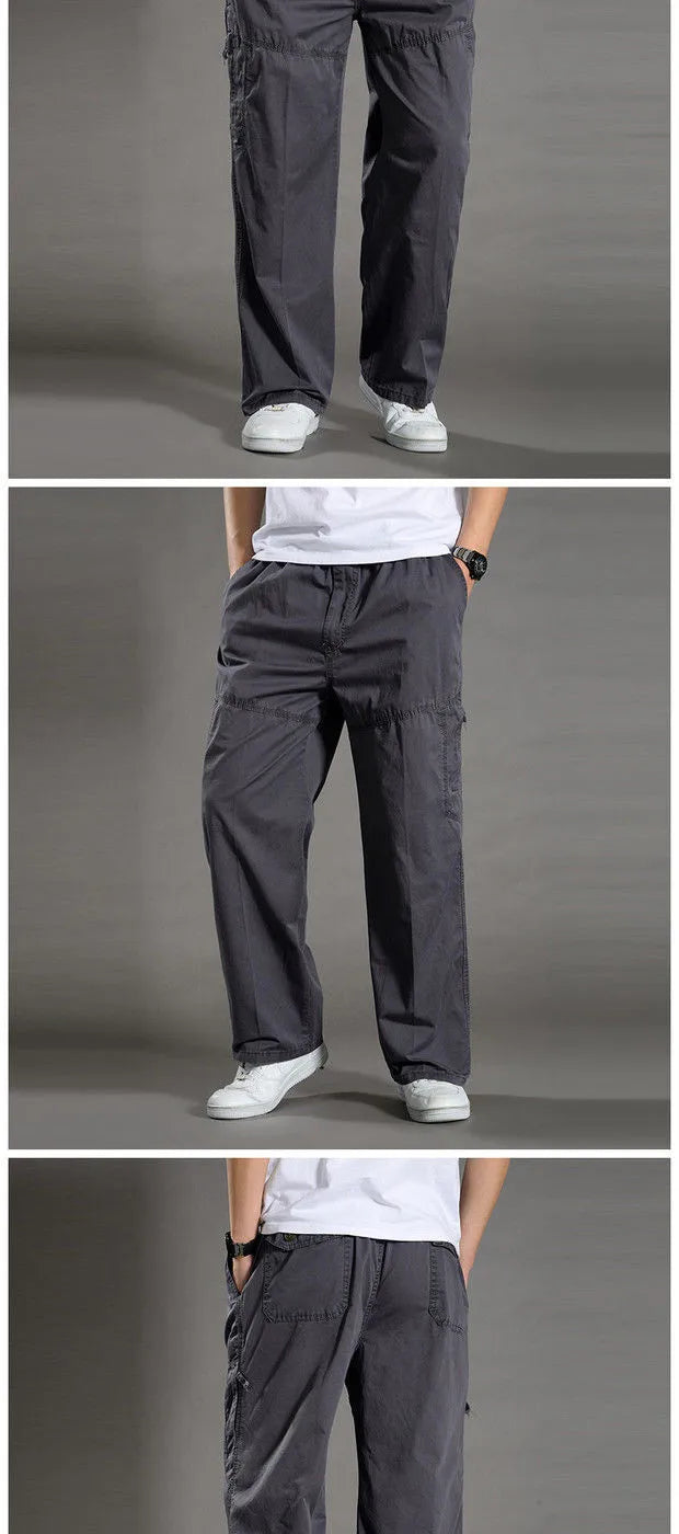 Noxwear - Men's Cargo Pants Summer Spring Cotton Work Wear New In Large Size 6XL Casual Climbing Joggers Sweatpants Hombre Autumn Trousers