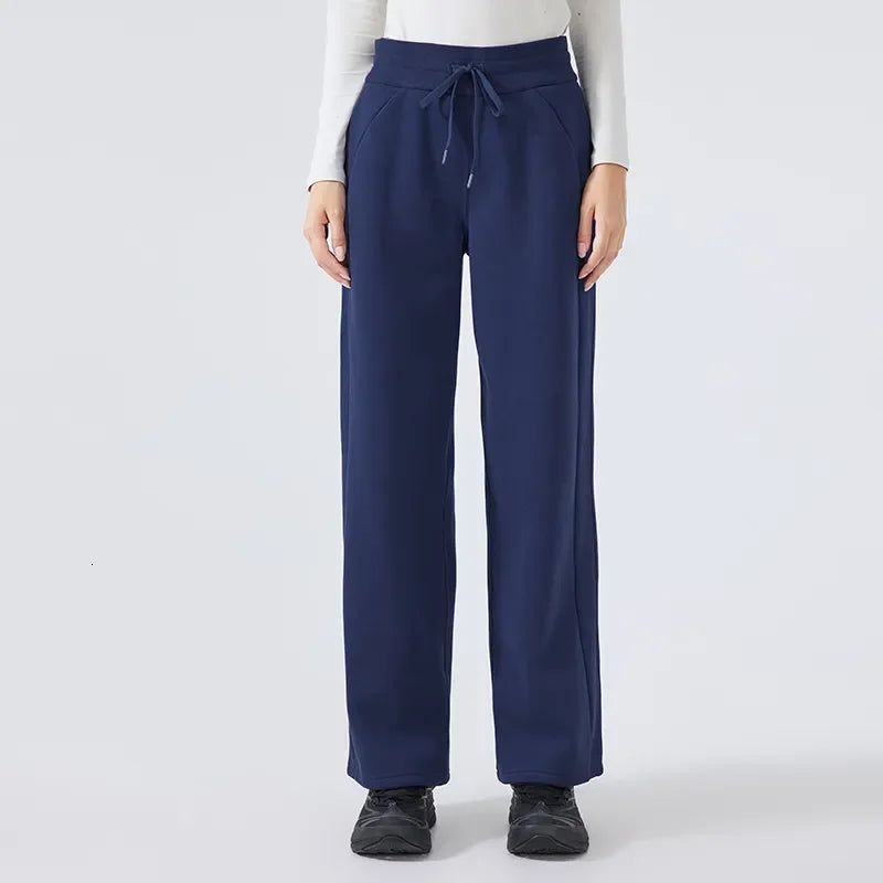 Noxwear Women Yoga Mid-Rise Pant Casual Sweatpants Straight Leg Wide Leg Pants Feeling Slimming Legs Soft Fabric Straight