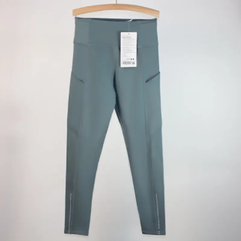 Noxwear leggings with pockets solid color women yoga pants high waist sports gym leggings elastic fitness lady Outdoor sports trousers