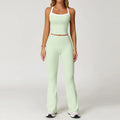 Noxwear 2026 Women Yoga Outfit Sets Two Pieces Long Pants Vest Exercise Sport Gym Running Trainer Bell-bottoms Elastic