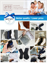 Noxwear - HSS 5/10 Pairs Men's Cotton Blend Socks Black Business Men Socks Soft Breathable Summer Winter for Male Socks Plus Size (6.5-14)