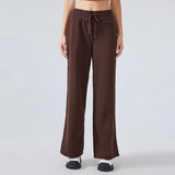 Noxwear Women Yoga Mid-Rise Pant Casual Sweatpants Straight Leg Wide Leg Pants Feeling Slimming Legs Soft Fabric Straight