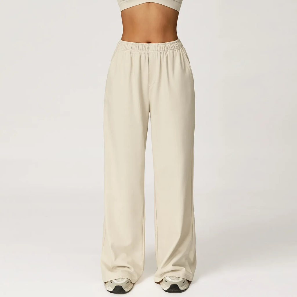 Noxwear Women Hight Waist Autumn Yoga Pant Casual Loose Sweatpants Straight Wide Leg Pants Feeling Slimming Legs