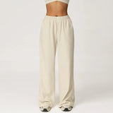Noxwear Women Hight Waist Autumn Yoga Pant Casual Loose Sweatpants Straight Wide Leg Pants Feeling Slimming Legs