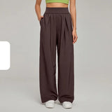 Noxwear New Quick Drying Women Yoga Pants Designer High Waist Sports Pants Full-length Dance Studio Trousers Straight-Leg Pants