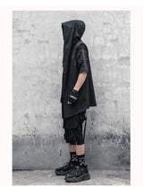 Noxwear - Black Hooded Wizard Vest Coat Men 2025 Autumn Summer Sleeveless Jacket Casual Men Coat Techwear WB184