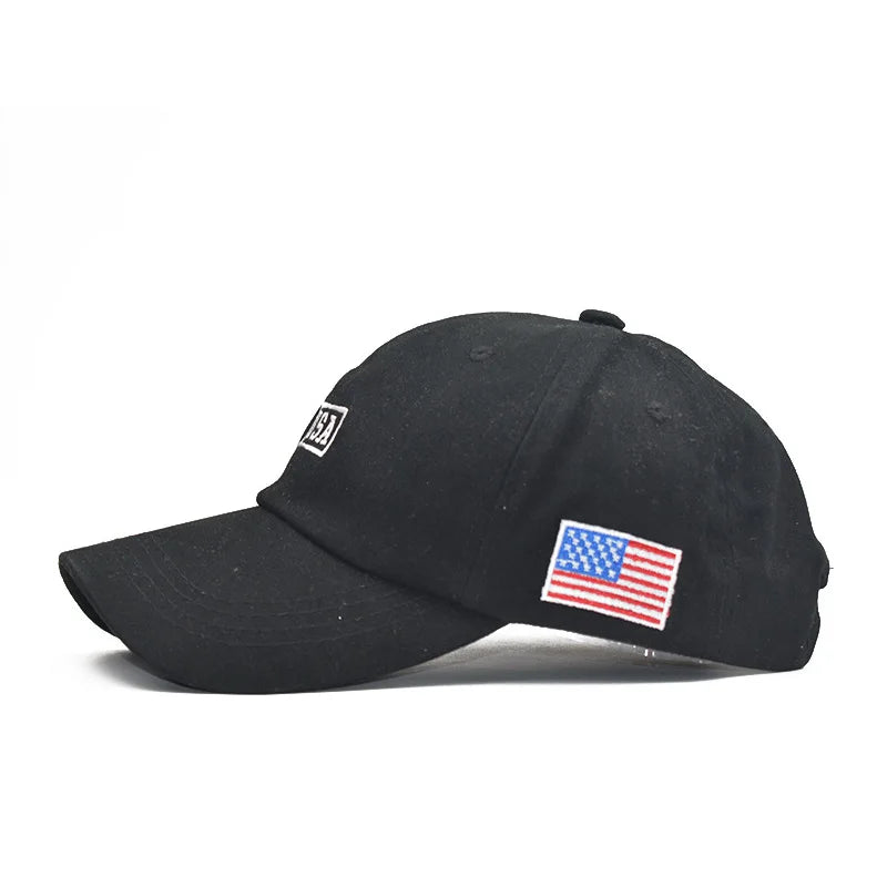 Noxwear-FS Summer Black White American Flag Baseball Caps For Men Brand Women Hat Cotton Trucker Hats Street Hip Hop Cap Bone Feminino