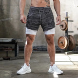 Noxwear - Camo Running Shorts Men Gym Sports Shorts 2 In 1 Quick Dry Workout Training Gym Fitness Jogging Short Pants Summer Men Shorts