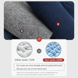 Noxwear - HSS 5/10 Pairs Men's Cotton Blend Socks Black Business Men Socks Soft Breathable Summer Winter for Male Socks Plus Size (6.5-14)