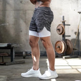 Noxwear - Camo Running Shorts Men Gym Sports Shorts 2 In 1 Quick Dry Workout Training Gym Fitness Jogging Short Pants Summer Men Shorts