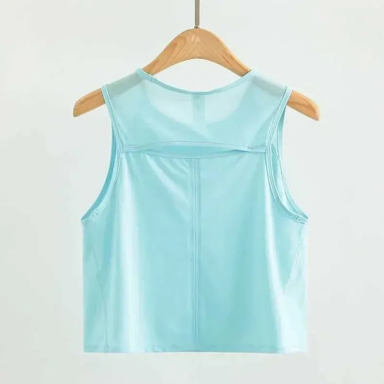 Noxwear Yoga Top Suitable for Women Loose Fitness Tailored Tank Top Fitness Sleeveless Hollow Running Sweat Shirt
