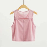 Noxwear Yoga Top Suitable for Women Loose Fitness Tailored Tank Top Fitness Sleeveless Hollow Running Sweat Shirt
