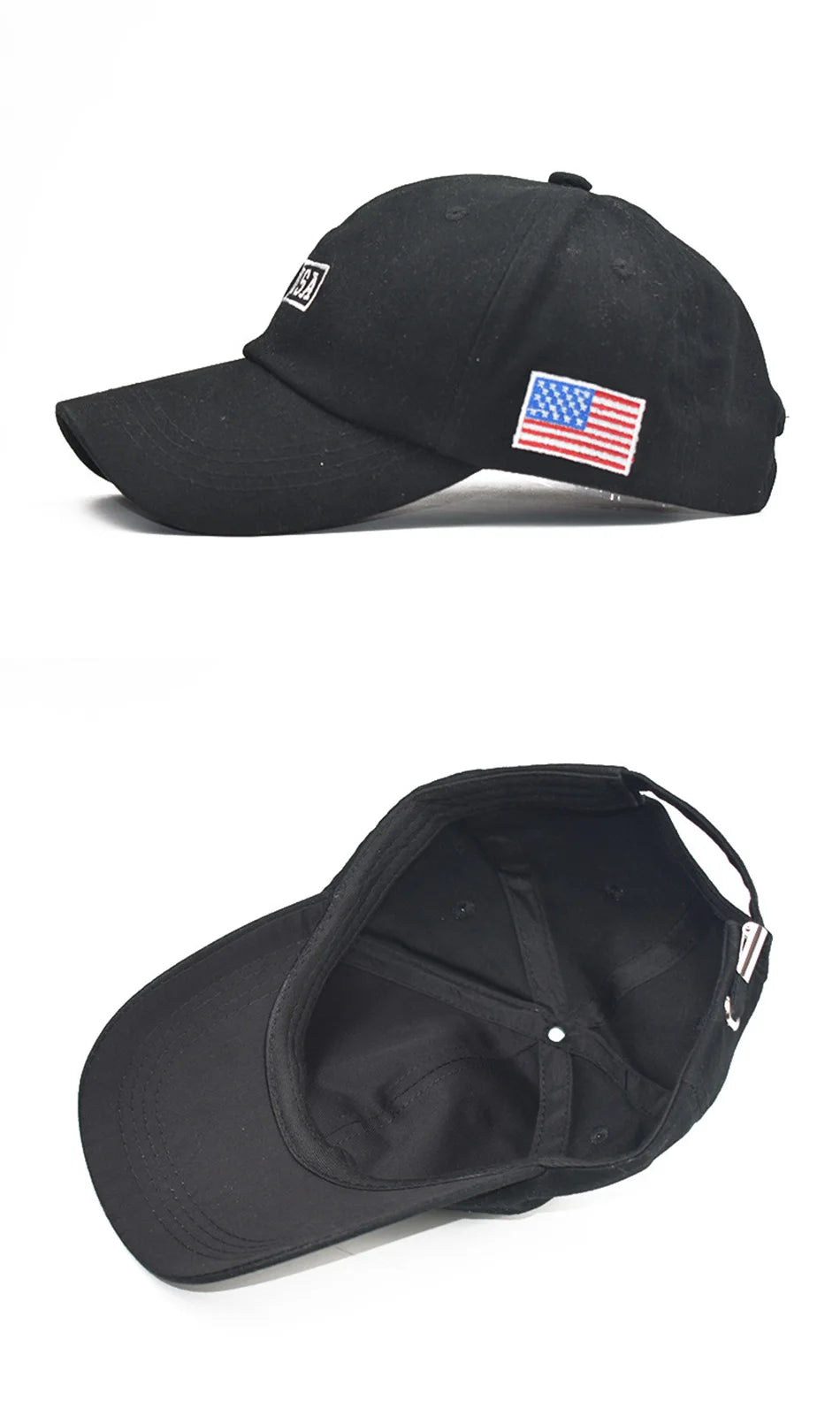 Noxwear-FS Summer Black White American Flag Baseball Caps For Men Brand Women Hat Cotton Trucker Hats Street Hip Hop Cap Bone Feminino
