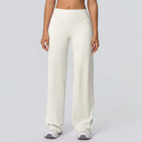 Noxwear Women Yoga Pants Solid Color High Waist Loose Breathable Yoga Wide-leg Pants Running Fitness Yoga Flared Pants