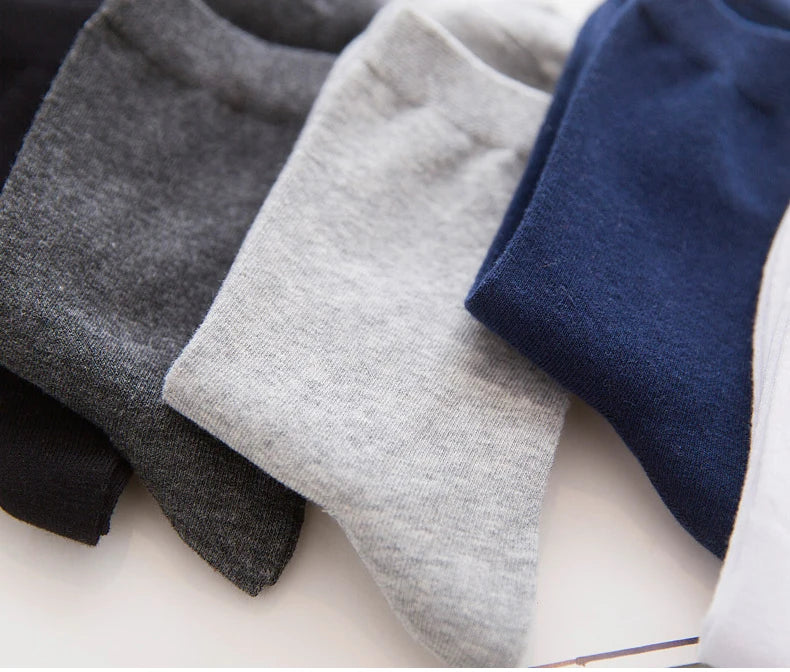 Noxwear - HSS 5/10 Pairs Men's Cotton Blend Socks Black Business Men Socks Soft Breathable Summer Winter for Male Socks Plus Size (6.5-14)