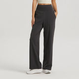 Noxwear women New Large Pocket Wide Leg Pants straight High-waisted Yoga Pants Women's Loose Sports Pants