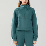 Noxwear New Yoga Suit Loose Casual Sports Shirt Women Yoga Long Sleeve Running Fitness Top Grab Fleece Thick Sports Hoodie