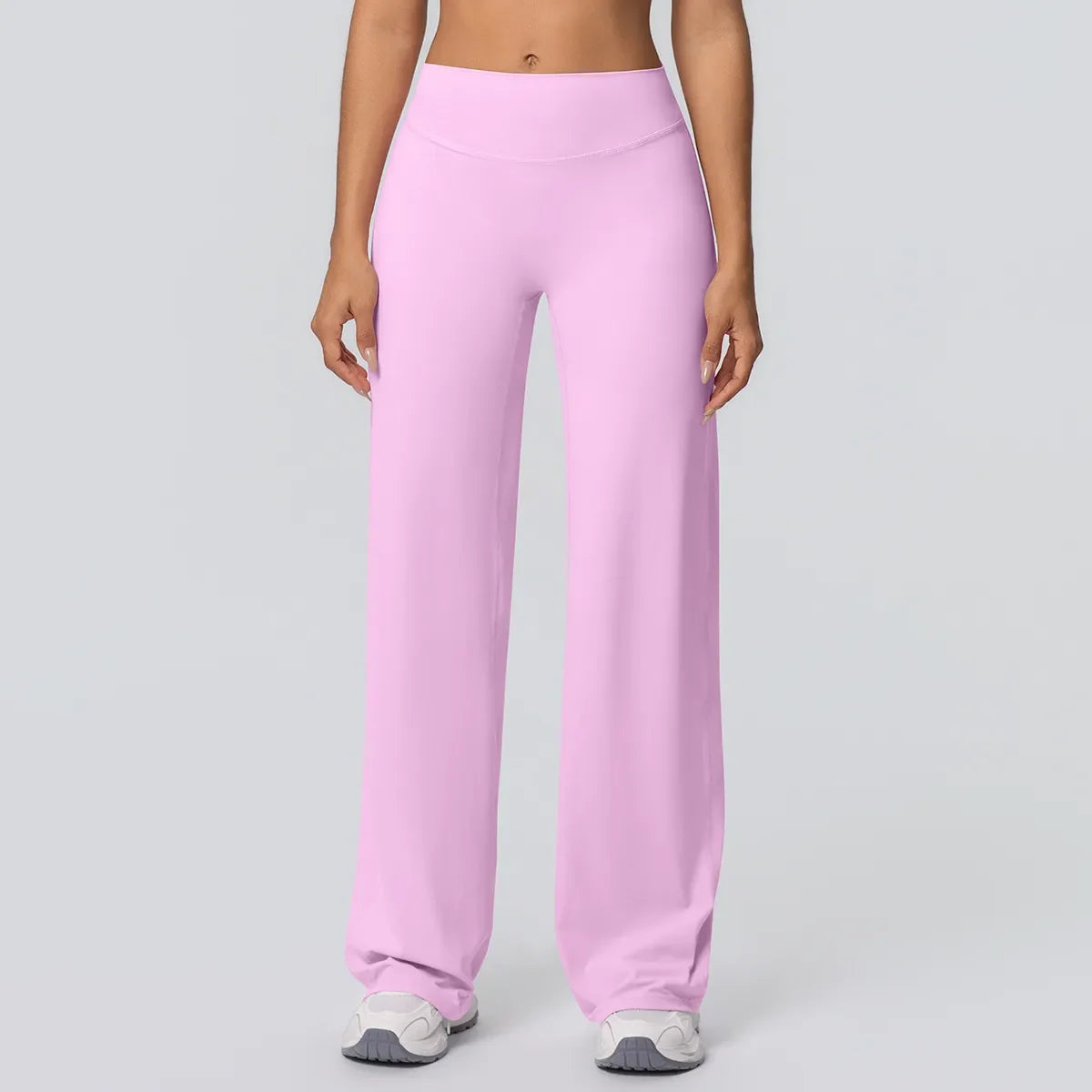 Noxwear Women Yoga Pants Solid Color High Waist Loose Breathable Yoga Wide-leg Pants Running Fitness Yoga Flared Pants