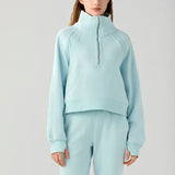 Noxwear New Yoga Suit Loose Casual Sports Shirt Women Yoga Long Sleeve Running Fitness Top Grab Fleece Thick Sports Hoodie