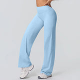 Noxwear Women Yoga Pants Solid Color High Waist Loose Breathable Yoga Wide-leg Pants Running Fitness Yoga Flared Pants