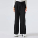 Noxwear Women Yoga Mid-Rise Pant Casual Sweatpants Straight Leg Wide Leg Pants Feeling Slimming Legs Soft Fabric Straight