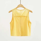 Noxwear Yoga Top Suitable for Women Loose Fitness Tailored Tank Top Fitness Sleeveless Hollow Running Sweat Shirt