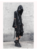 Noxwear - Black Hooded Wizard Vest Coat Men 2025 Autumn Summer Sleeveless Jacket Casual Men Coat Techwear WB184