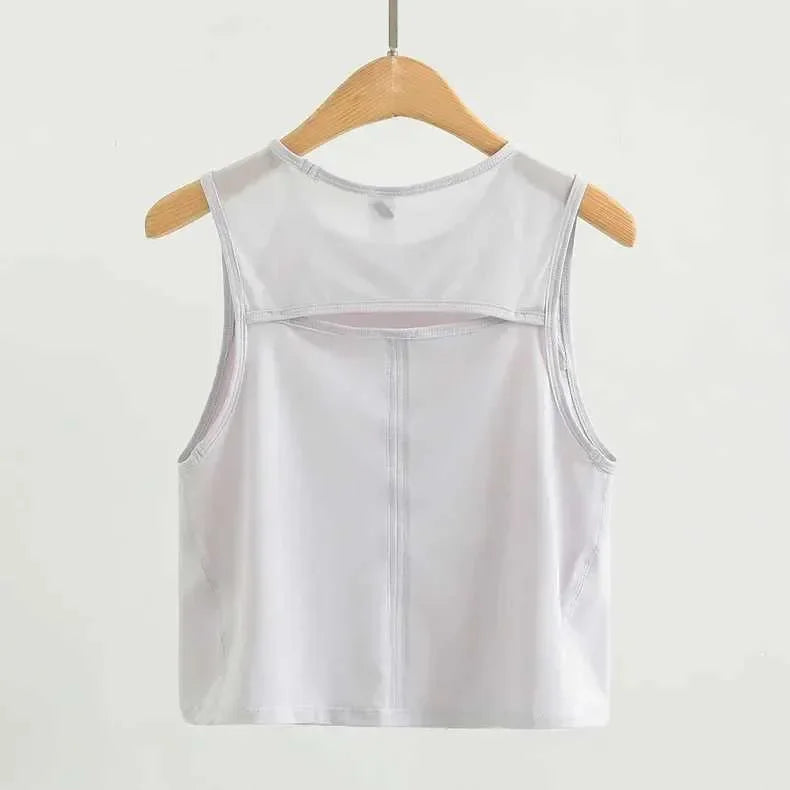 Noxwear Yoga Top Suitable for Women Loose Fitness Tailored Tank Top Fitness Sleeveless Hollow Running Sweat Shirt