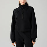 Noxwear New Yoga Suit Loose Casual Sports Shirt Women Yoga Long Sleeve Running Fitness Top Grab Fleece Thick Sports Hoodie