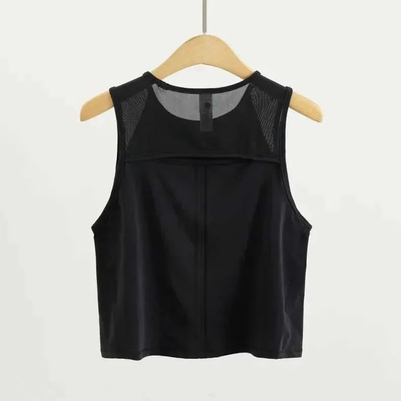 Noxwear Yoga Top Suitable for Women Loose Fitness Tailored Tank Top Fitness Sleeveless Hollow Running Sweat Shirt