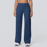 Noxwear Women Yoga Pants Solid Color High Waist Loose Breathable Yoga Wide-leg Pants Running Fitness Yoga Flared Pants