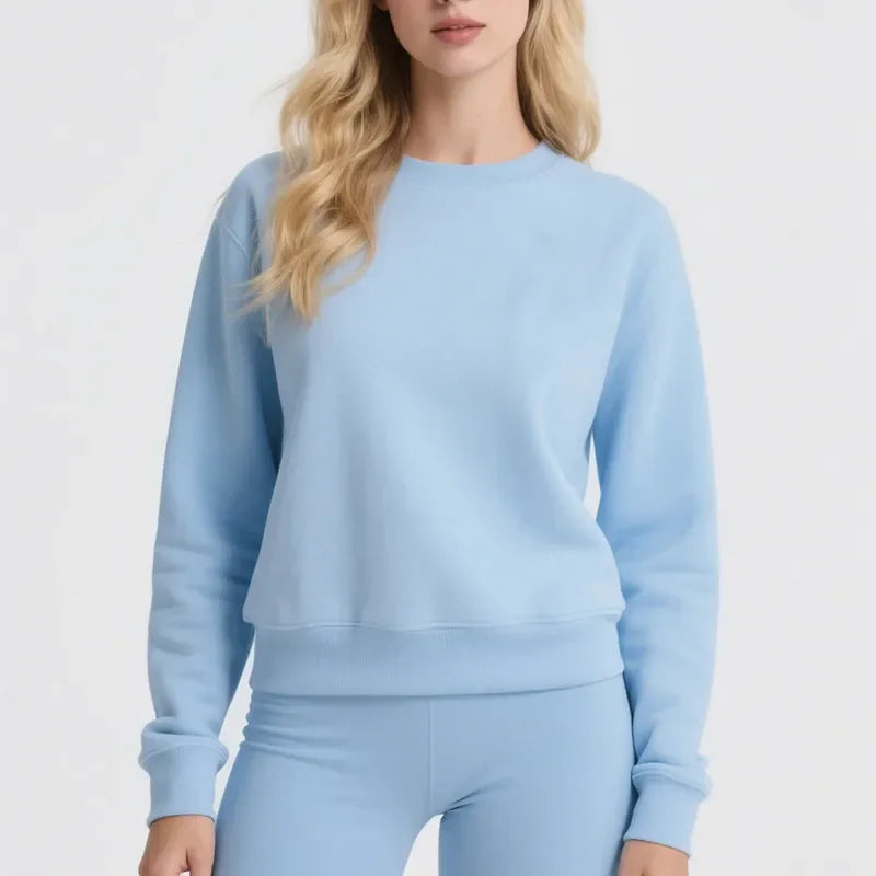 Noxwear Women Sweatshirts Long Sleeve Sports Shirt Round Neck Yoga Lady Tops Sweatshirt
