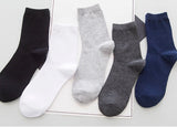 Noxwear - HSS 5/10 Pairs Men's Cotton Blend Socks Black Business Men Socks Soft Breathable Summer Winter for Male Socks Plus Size (6.5-14)