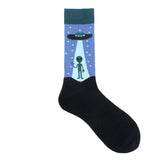 Noxwear - Cotton Happy Funny Socks Men Alien Planet Shark Crazy Design Sokken Unisex Novelty Dinosaur Crew Skateboard Calcetines Hombre