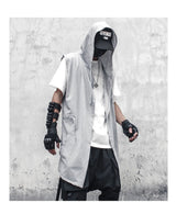 Noxwear - Black Hooded Wizard Vest Coat Men 2025 Autumn Summer Sleeveless Jacket Casual Men Coat Techwear WB184