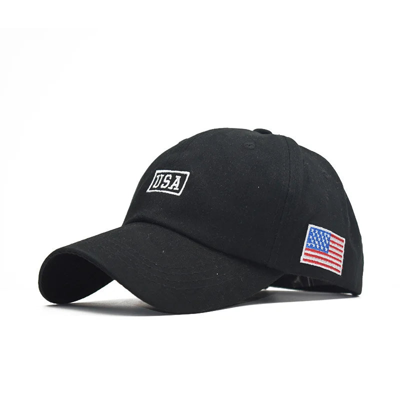 Noxwear-FS Summer Black White American Flag Baseball Caps For Men Brand Women Hat Cotton Trucker Hats Street Hip Hop Cap Bone Feminino