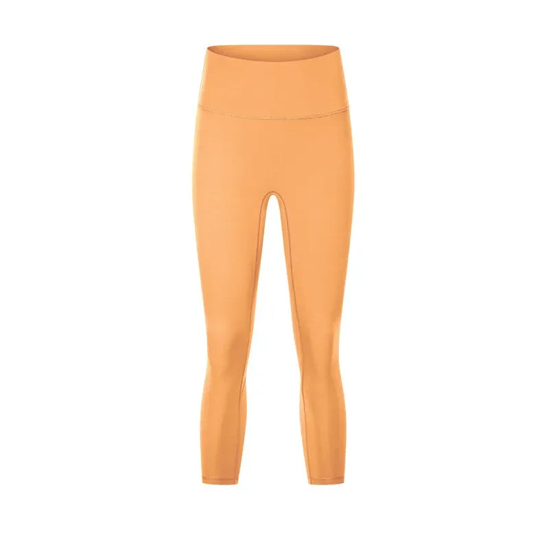 Noxwear Cropped Pants No Yoga Pants Slim Fit Leggings Solid Color Sweatpants Nake Feeling Capris Women Elastic Tight