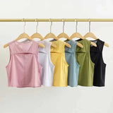 Noxwear Yoga Top Suitable for Women Loose Fitness Tailored Tank Top Fitness Sleeveless Hollow Running Sweat Shirt