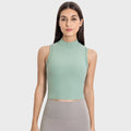 Noxwear Yoga Shirts High Neck Tank Top Tight Sleeveless Shirt Nude Feeling Sports Vest Women Singlet Breathable Sweatshirt