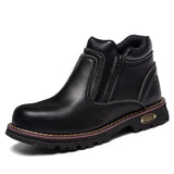Noxwear - Steel toe cap boots waterproof non-slip work shoes for men women anti smash anti puncture leather construction site safety shoes