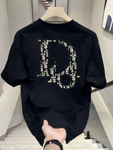 Noxwear - Heavy Trendy Brand Letter T-shirt American Ruffian Handsome Print Men's and Women's Summer Trend Loose Short-sleeved Crew Neck